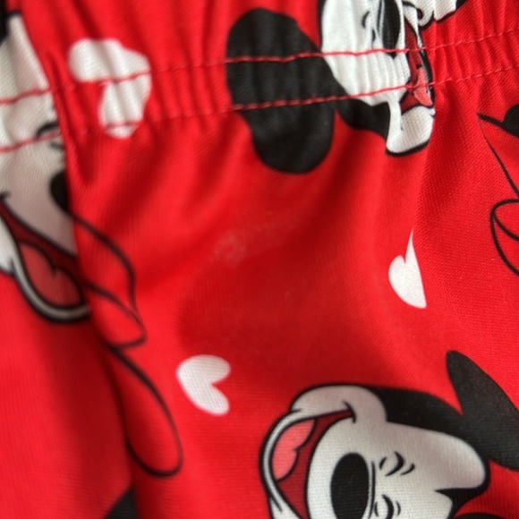 Toddler girl Mickey and Minnie short sleeve pajama set with ruffled cap sleeves - Picture 6 of 11